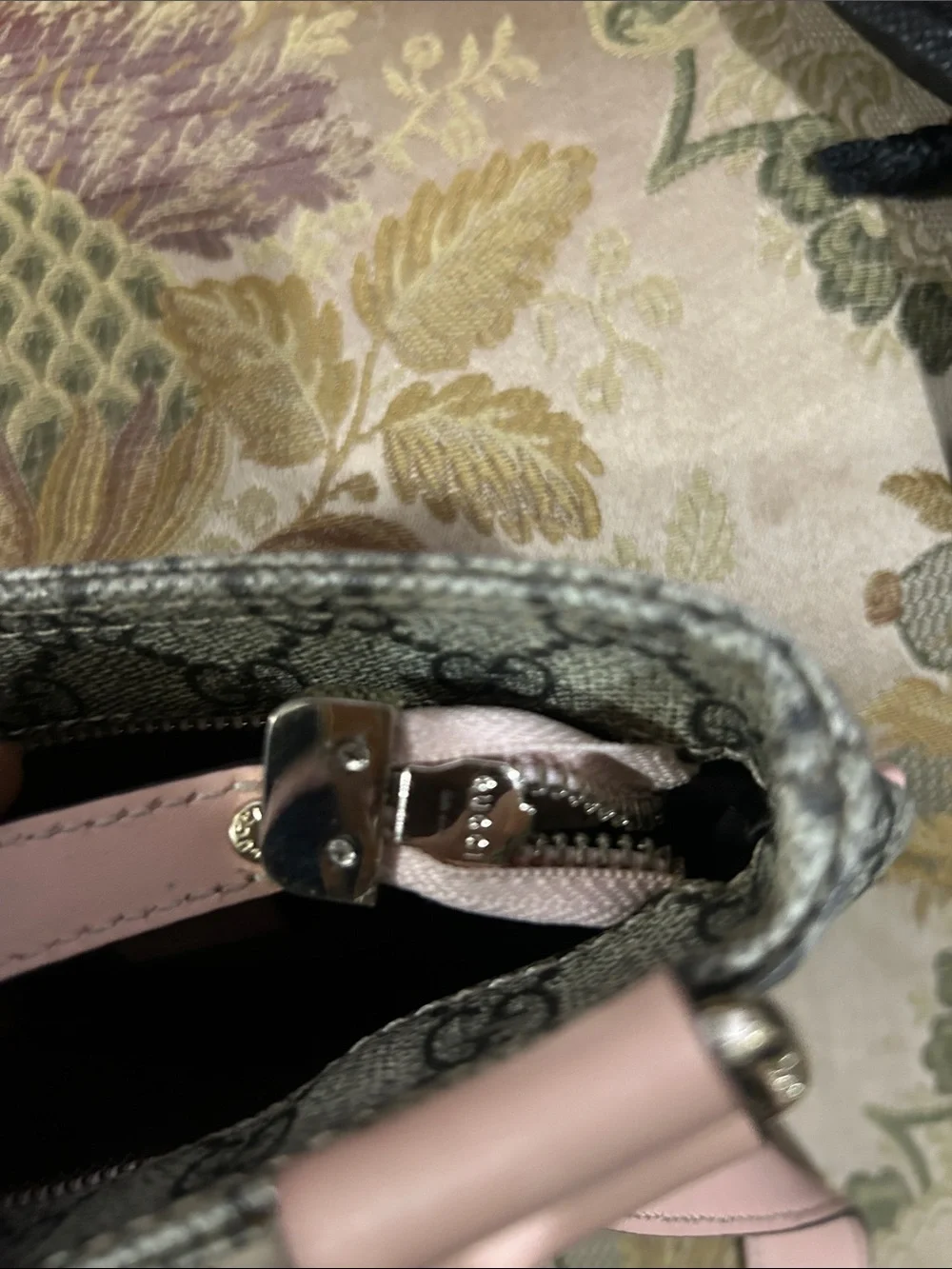 Luxury Monogram Crossbody Bag with Pink Leather Trim